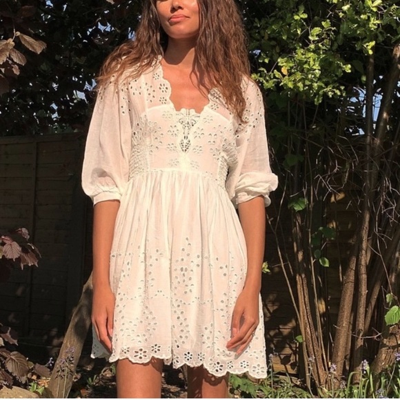 NWT FREE PEOPLE WOMEN'S IVORY LOTTIE DRESS - Picture 7 of 10
